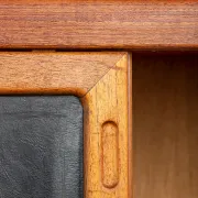 XL Danish sideboard in teak, oak and leatherette, 280 cm, by Nana Ditzel 1960.