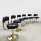 Vintage Swedish design brass low stools Borje Johanson