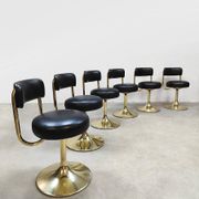 Vintage Swedish design brass low stools Borje Johanson