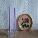 Pair of vintage glass candlesticks