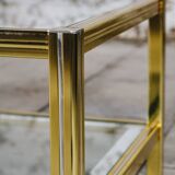 Glass and gold metal coffee table, 1970