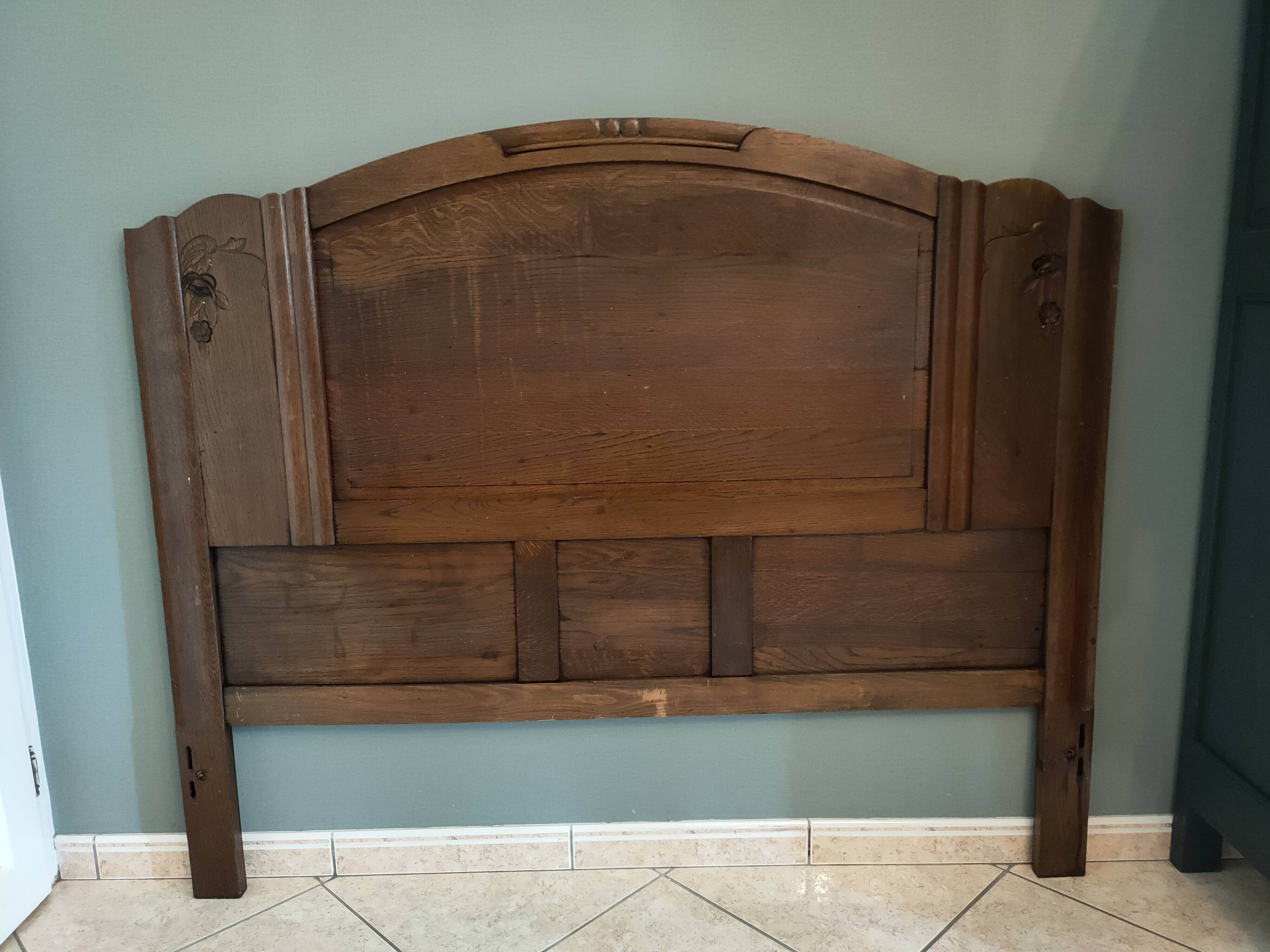 1950s oak headboard