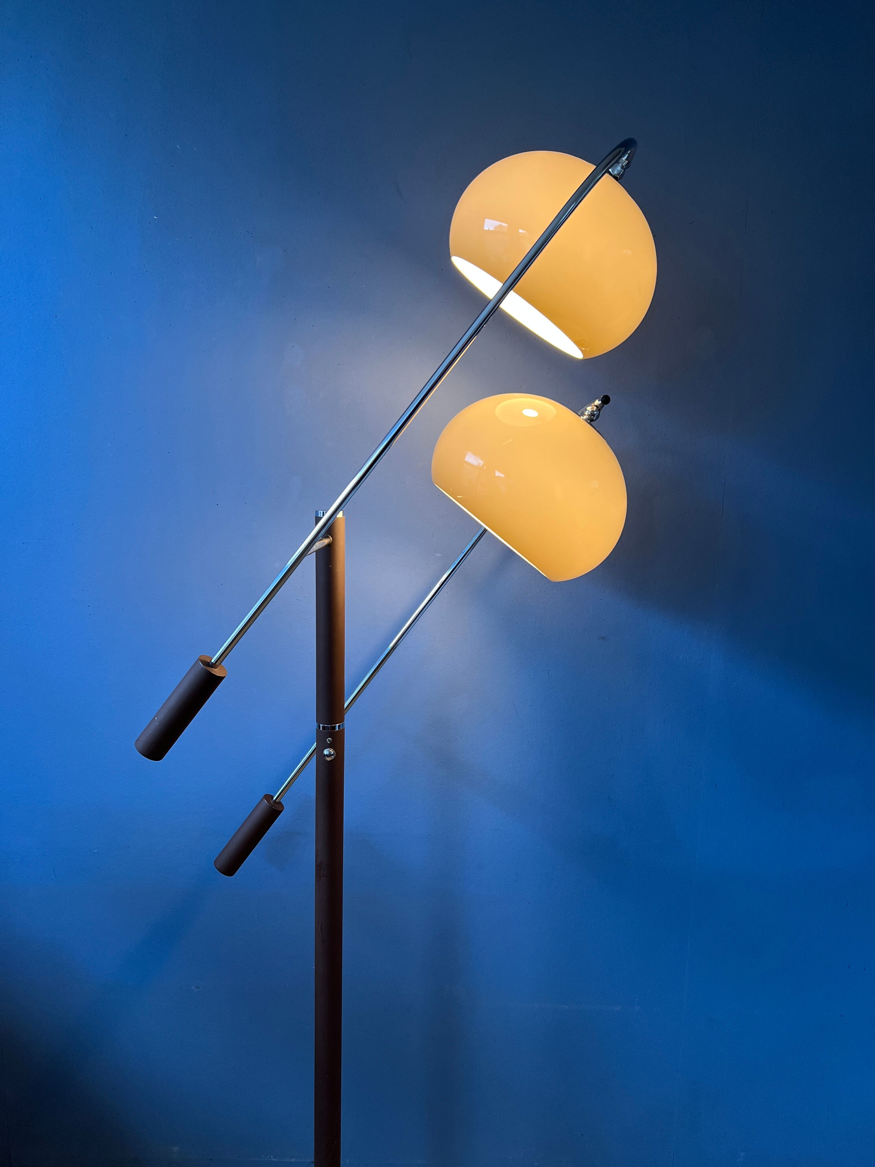 Vintage dijkstra mushroom swing arm space age floor lamp