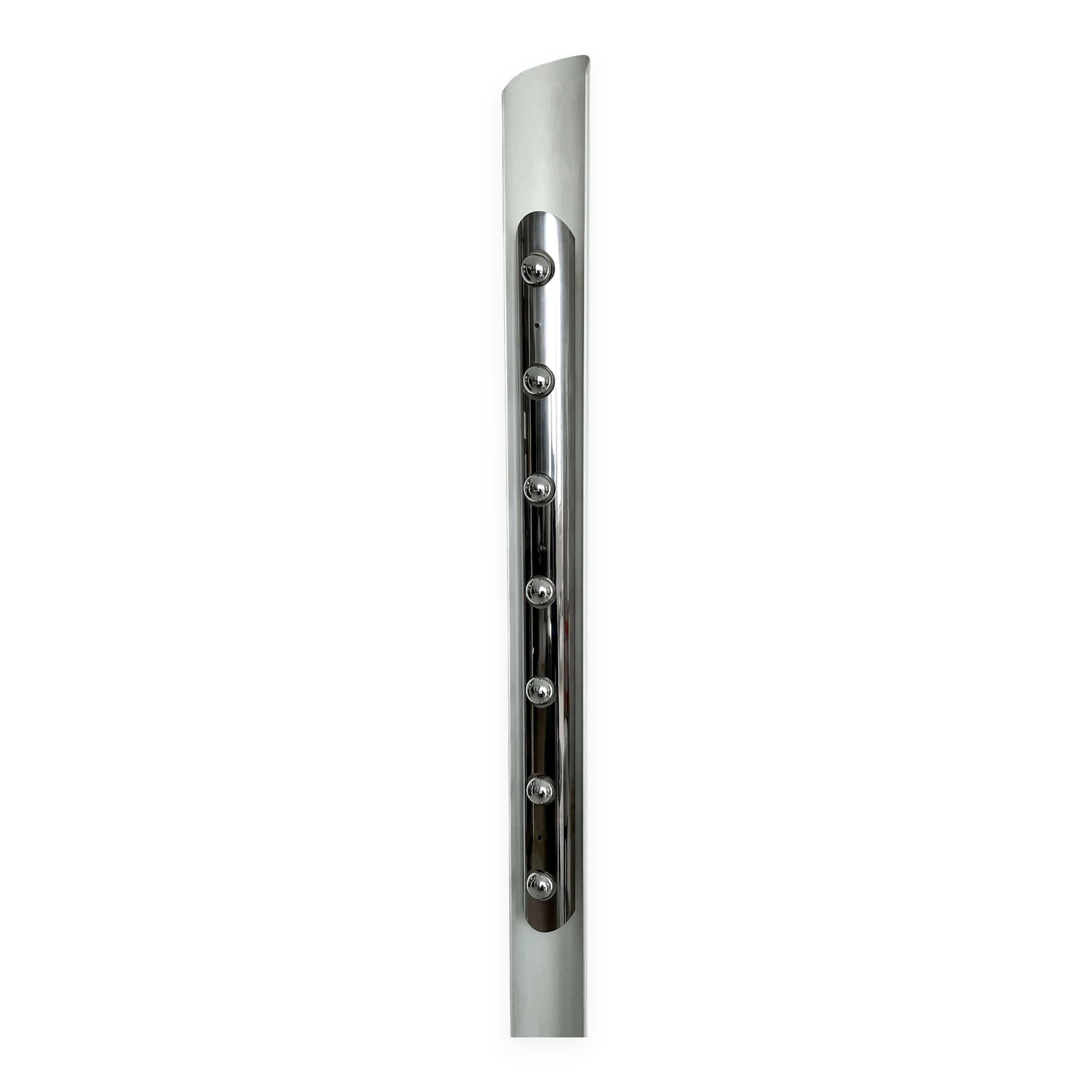 Vintage Italian Chromed Space Age totem lamp by Enrico Tronconi, made in Italy