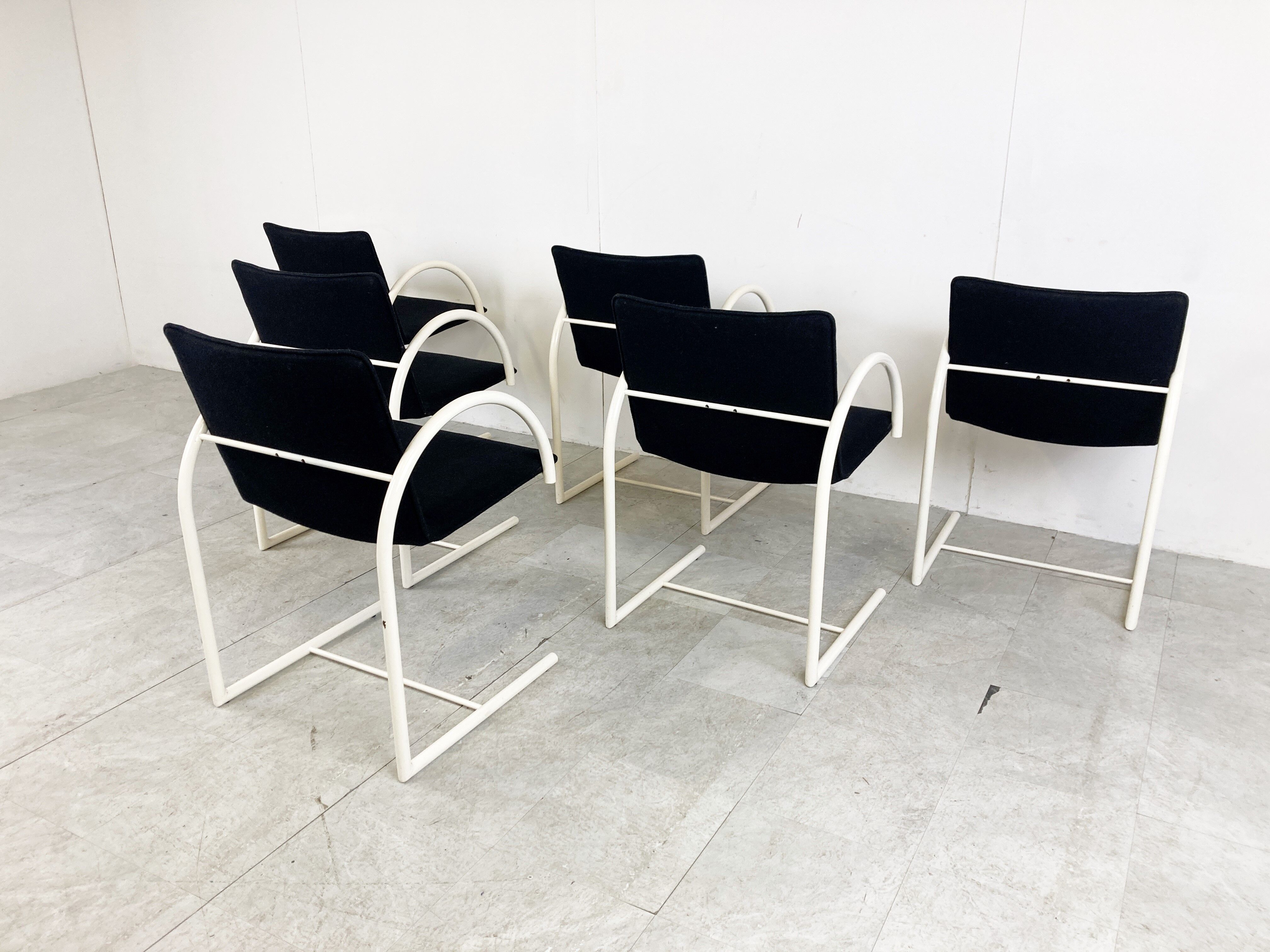 6 postmodern cirkel dining chairs by Metaform, 1980s