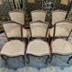 Suite de 6 chaises de style Louis XV en noyer et cannage