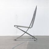 Vintage German Kreuzschwinger lounge chair by Till Behrens for Meyer Stahlmöbel, 1980s.