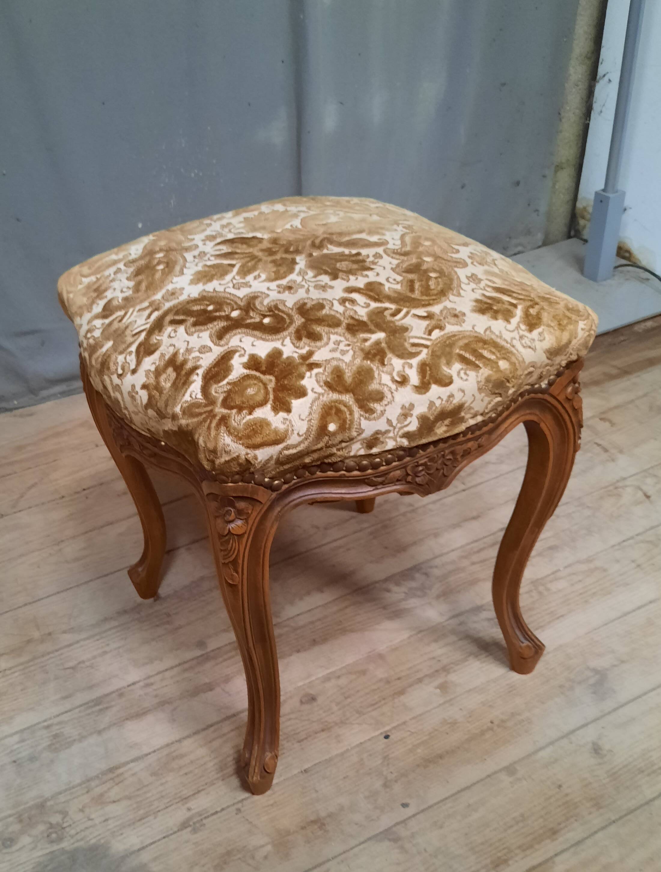 Louis XV style upholstered stool