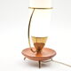 Lamp tripod vintage teak brass opaline