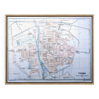 Imprimée en 1909, carte de Parme, Italie