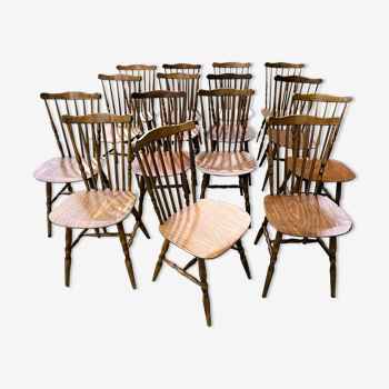 Lot de 15 chaises bistrot Baumann modèle Tacoma années 70