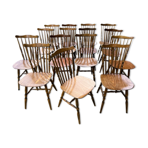 lot de 15 chaises bistrot Baumann modèle Tacoma années 70