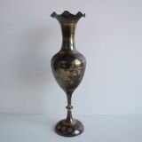 Vintage Metal, Brass Vase, India, handmade, 1960's.