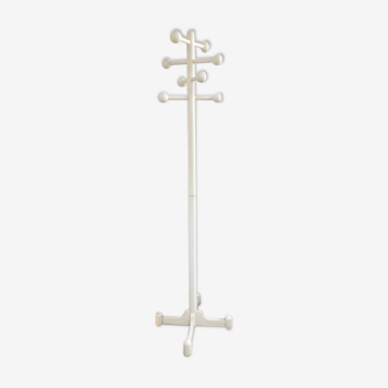 Vintage coat rack in white wood, 1970