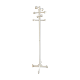 Vintage coat rack in white wood, 1970