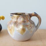 Art Nouveau pitcher in flamed stoneware, 20s