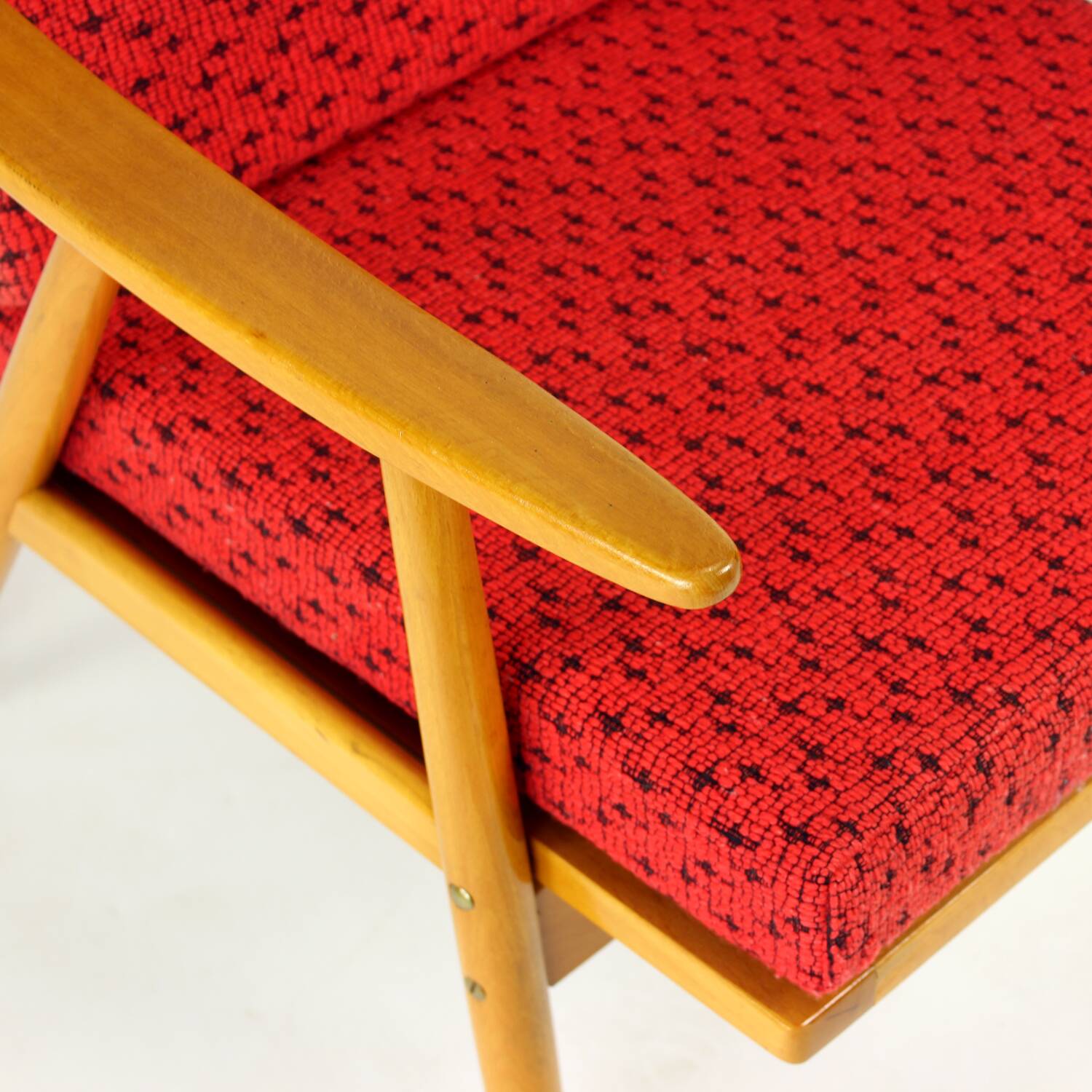 Mid Century Boomerang Armchair By Ton, Czechoslovakia 1960s