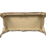 Bench in cream lacquered wood in rococo style, mid-twentieth century
