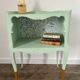 Pair of wooden bedside tables restyled green celadon