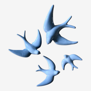 Set of 4 ceramic swallows