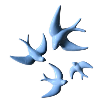 Set of 4 ceramic swallows