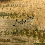 Signed oil on canvas representing a 19th century Barbizon School