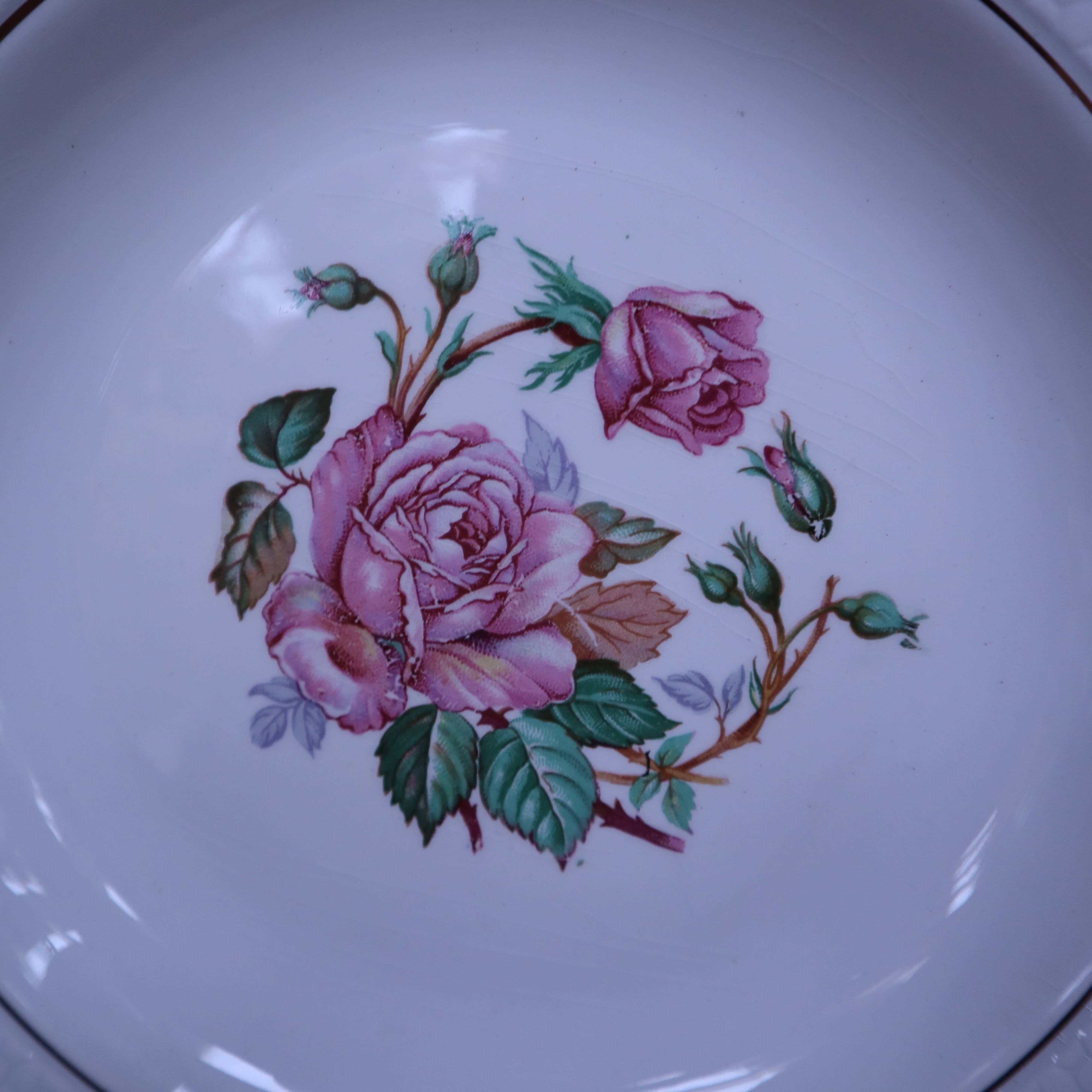 6 floral half porcelain deep plates KIFO Amandinoise