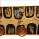 Vintage coat rack in wood and enameled copper