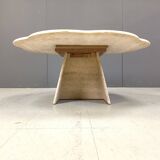 Vintage flower shaped travertine coffee table, 1970s