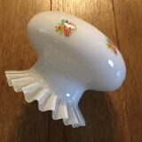 White opaline tulip with skirt stocking and floral patterns