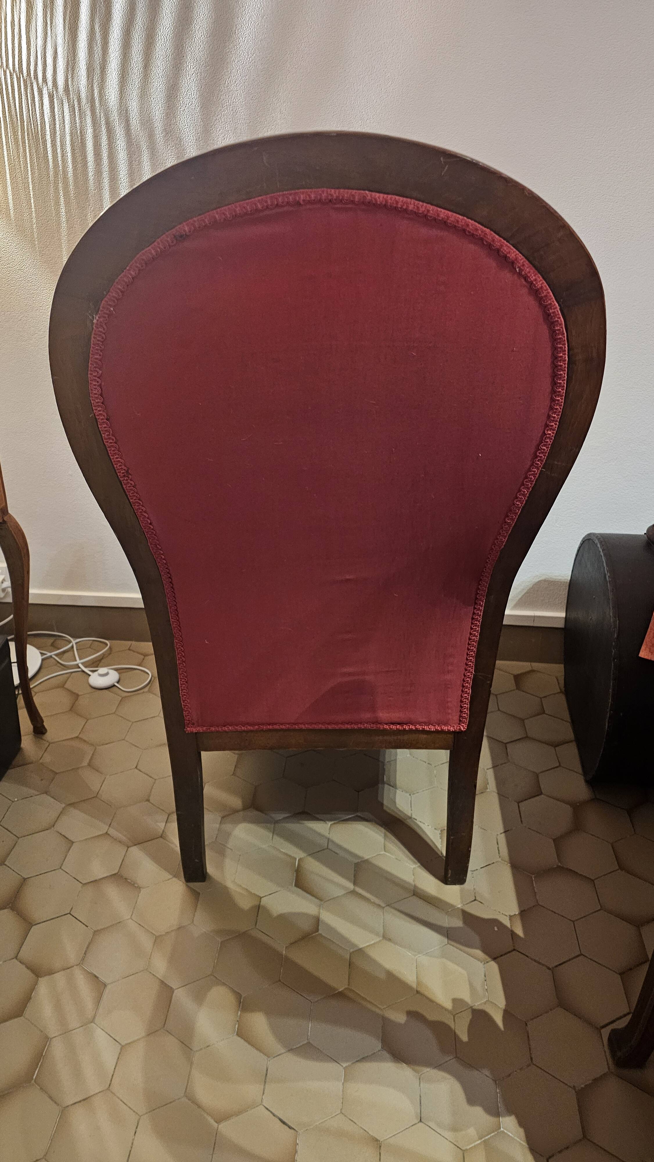 Fauteuil Louis-Philippe en bois massif