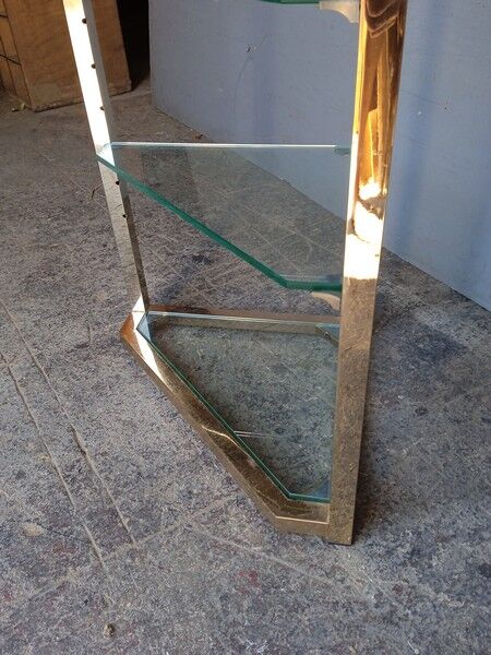 Neckline console metl gilded glass ep 1970