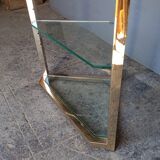 Neckline console metl gilded glass ep 1970