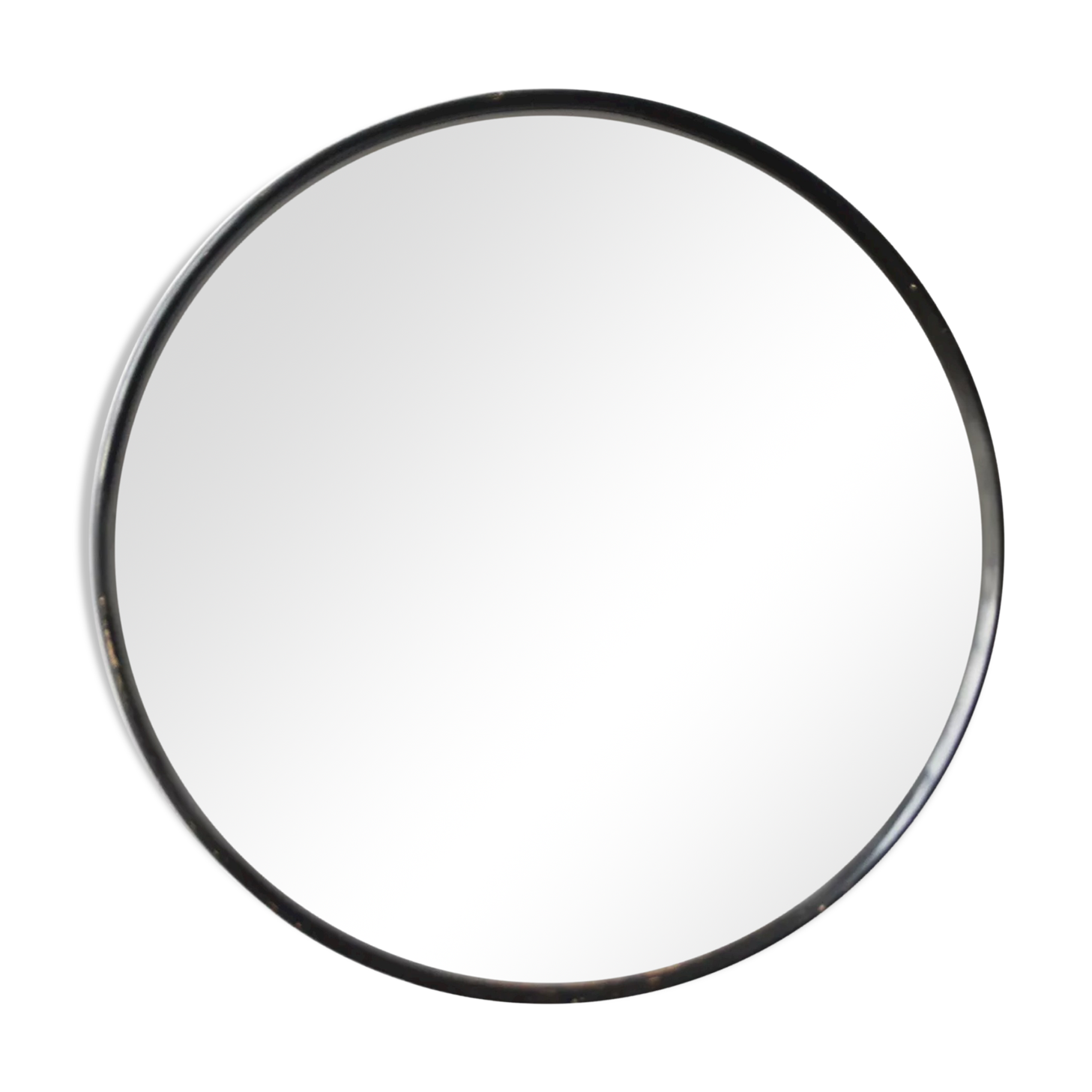 Mid-century scandinavian round wooden mirror, 1960s, 70 cm