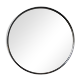 Mid-century scandinavian round wooden mirror, 1960s, 70 cm