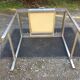 Vintage table with square chrome tubular metal base and marble top.