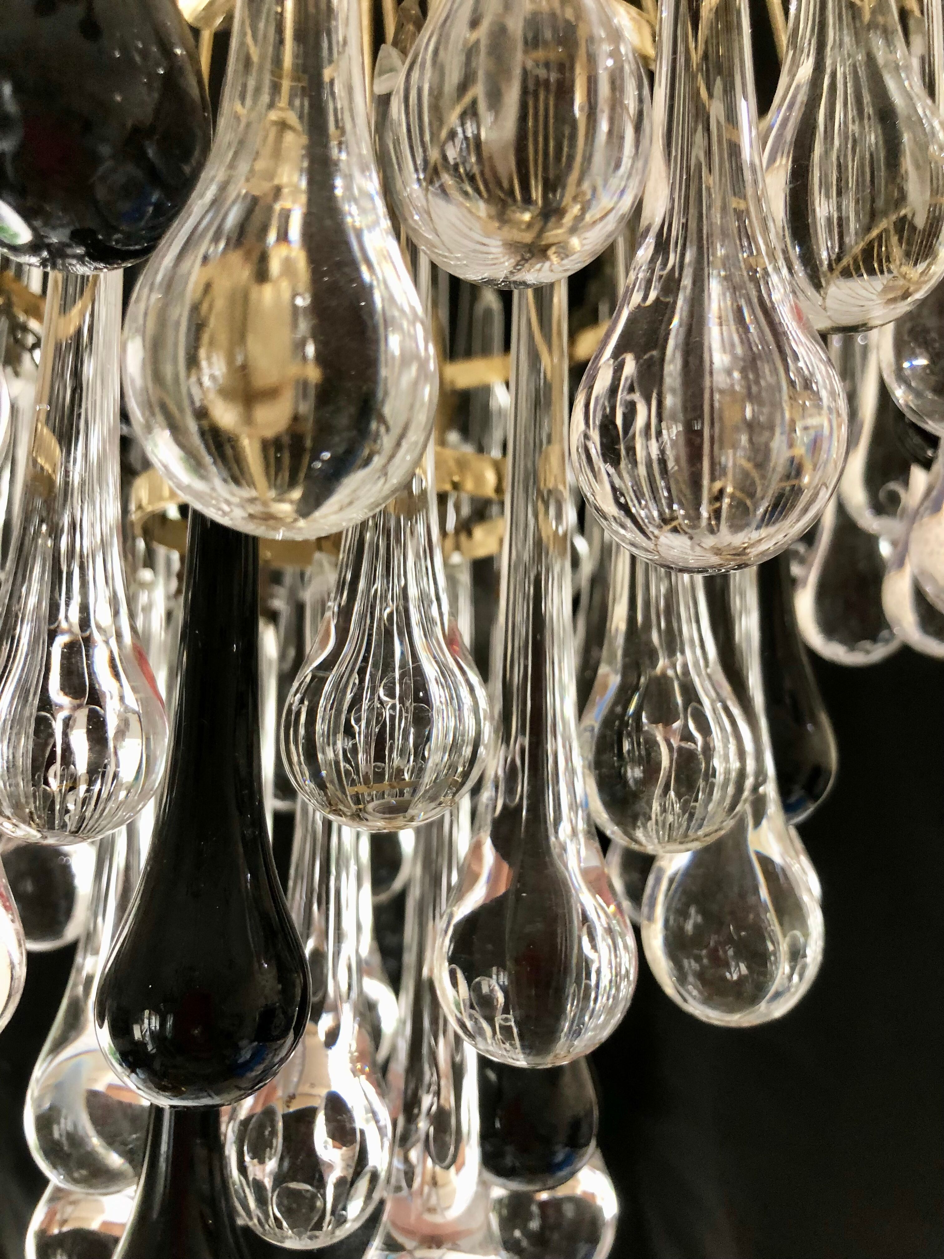 Venini candlestick two-tone glass