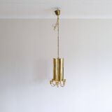 Modern mid-century brass chandelier Reflex Pierre Forssell Skultuna, Sweden