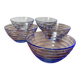 Lot 5 bols en verre bleu Bormioli Rocco