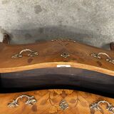 Curved and inlaid Louis XV style chest of drawers