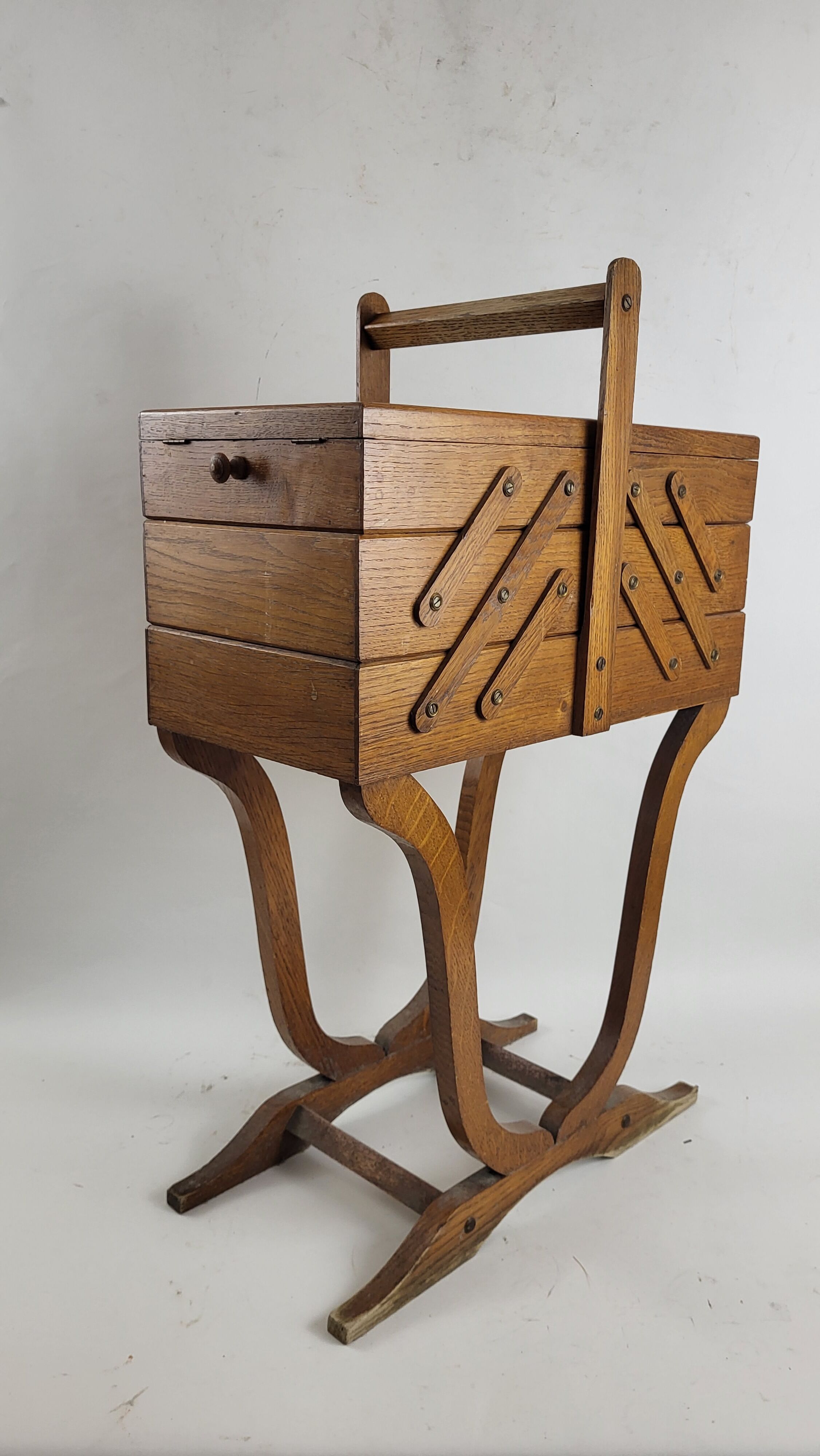 Worker on wooden feet