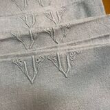 Set of 4 old gray monogram napkins