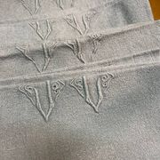 Lot de 4 serviettes anciennes grises monogrammes