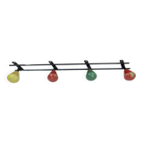 Round iron coat rack and wooden hooks 59 cm