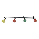 Round iron coat rack and wooden hooks 59 cm