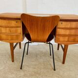 Vintage retro danish mid century teak desk 1960s