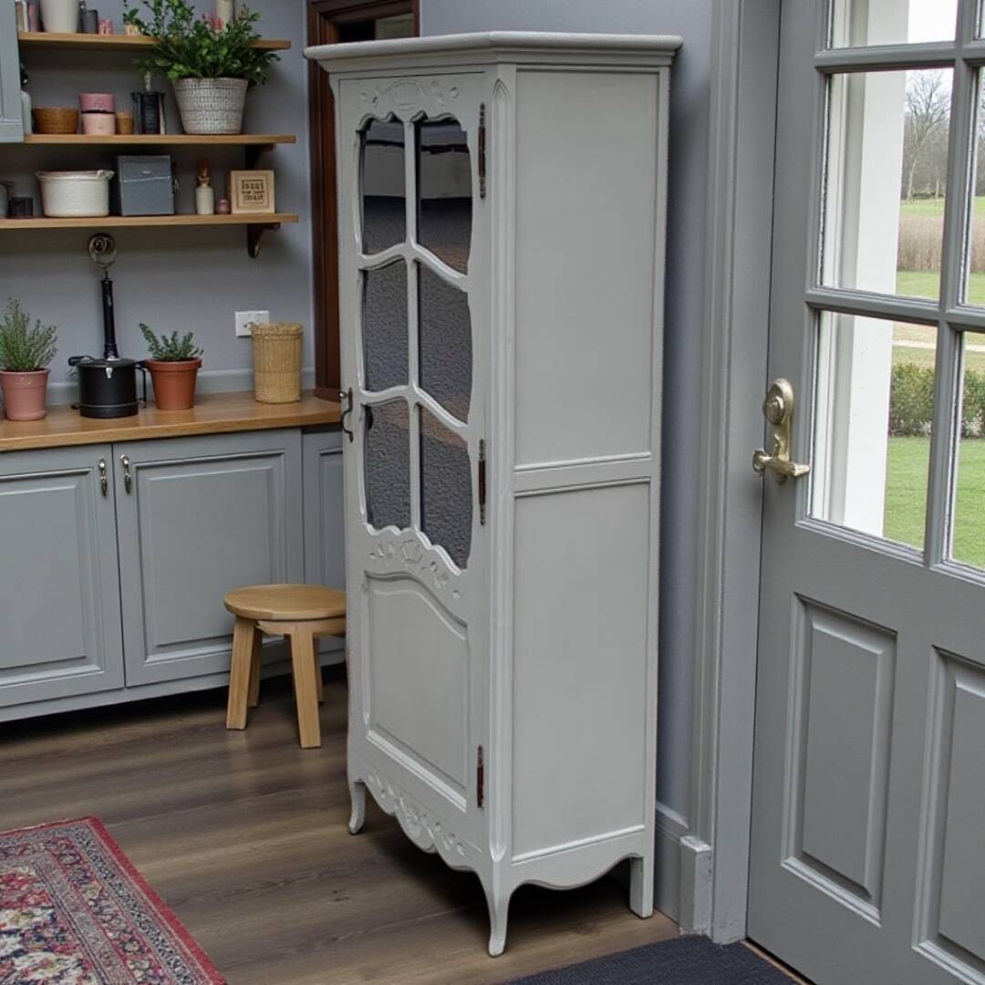 1930s Parisian glass-fronted wardrobe