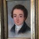 Oil on canvas mounted on panel "portrait of a young man" 19th century