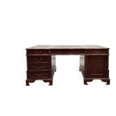 Bureau classique en cuir vert Partnerdesk