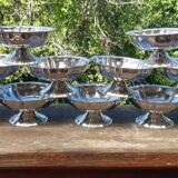 Set of 11 vintage Guy Degrenne stainless steel ice cream cups, France